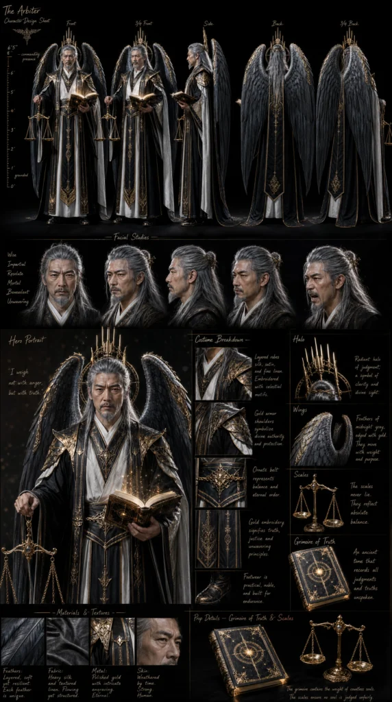 Cinematic Angel Character Sheet 06 - Male