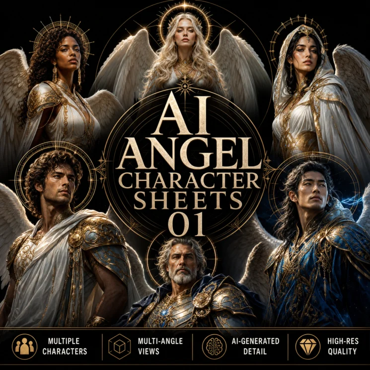 AI Angel Character Sheets 01 - Collection Cover