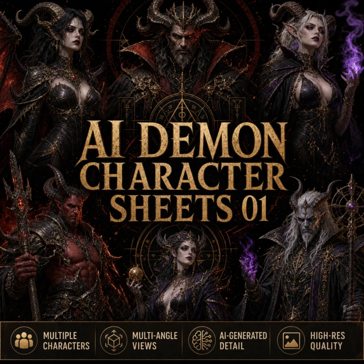 AI Demon Character Sheets 01 - Collection Cover
