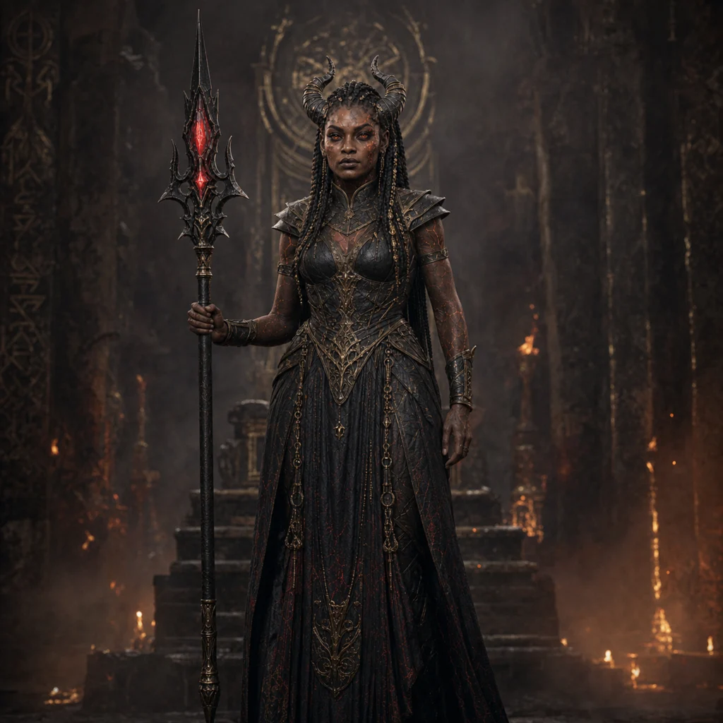 Cinematic Demon Indoor Scene 01 - Female