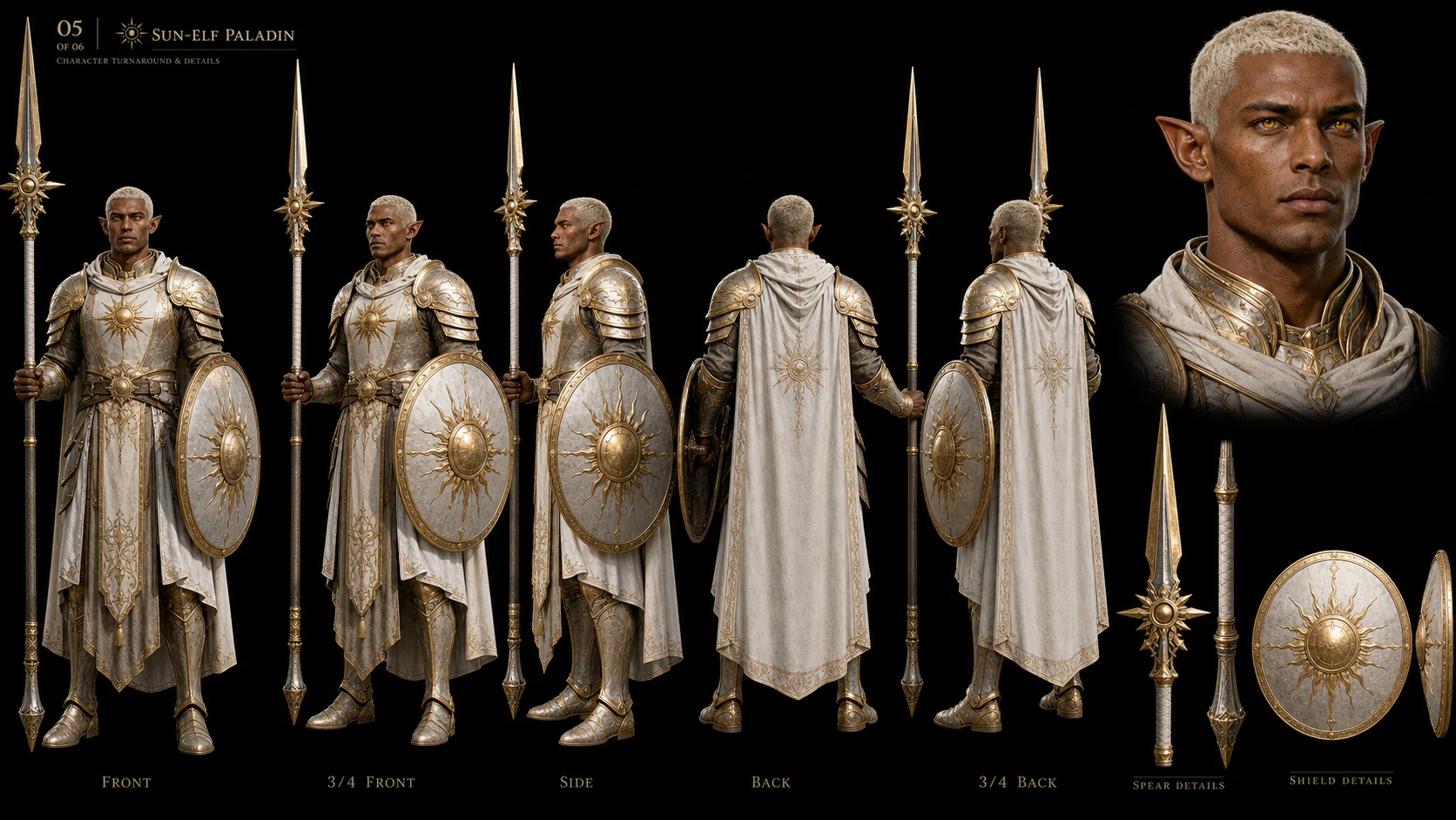 AI Elf Character Reference Sheet 05 – Male Elf