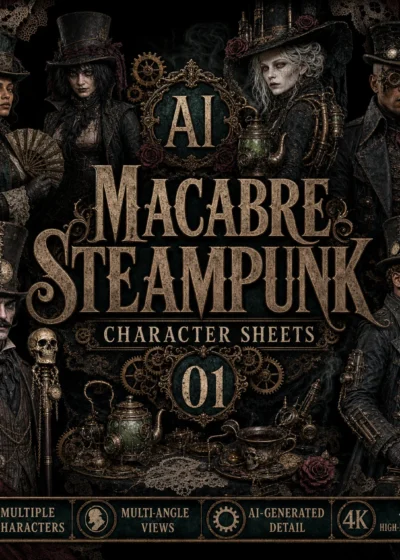 AI Macabre Steampunk Character Sheets 01 - Collection Cover