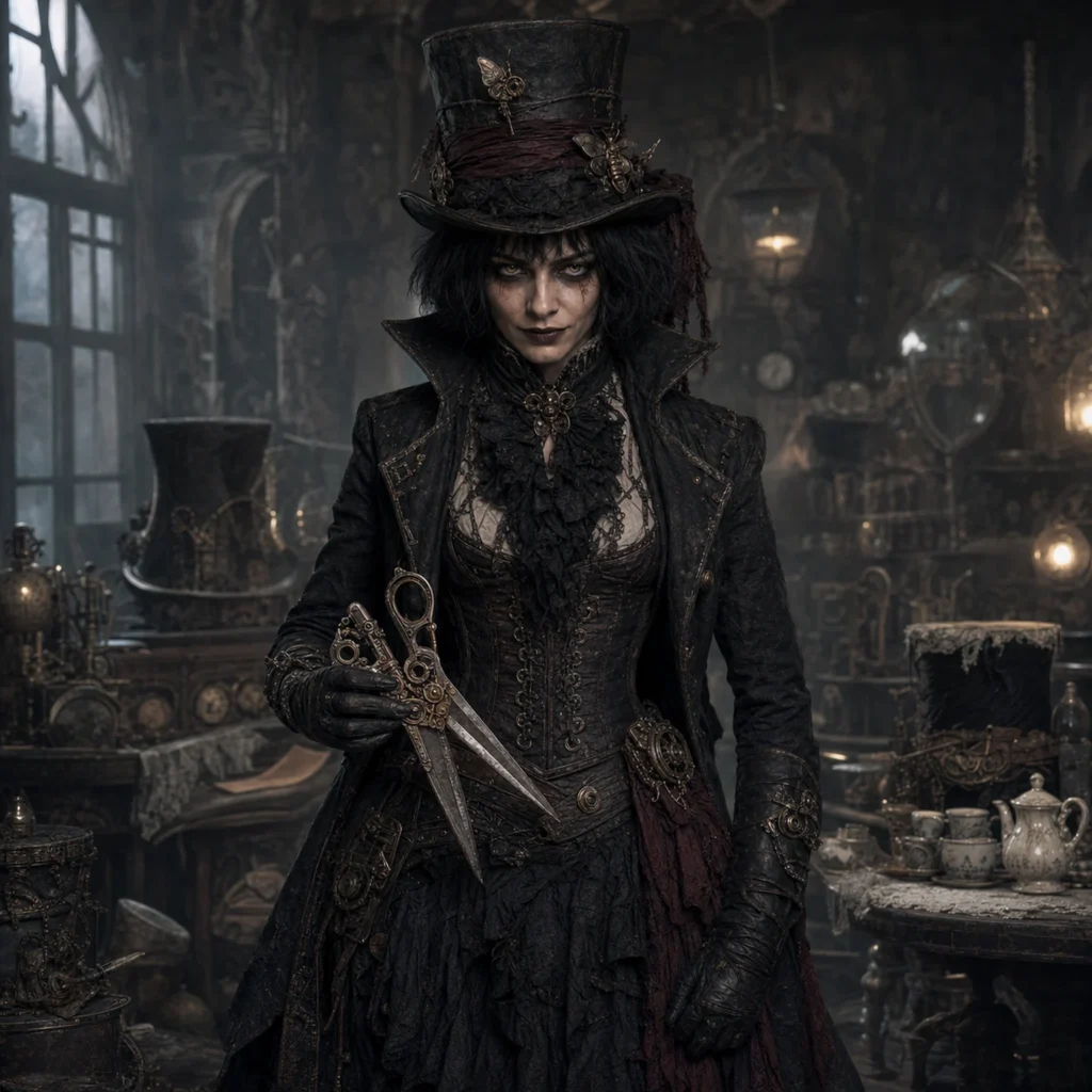 Cinematic Macabre Steampunk Indoor Scene 01 - Female
