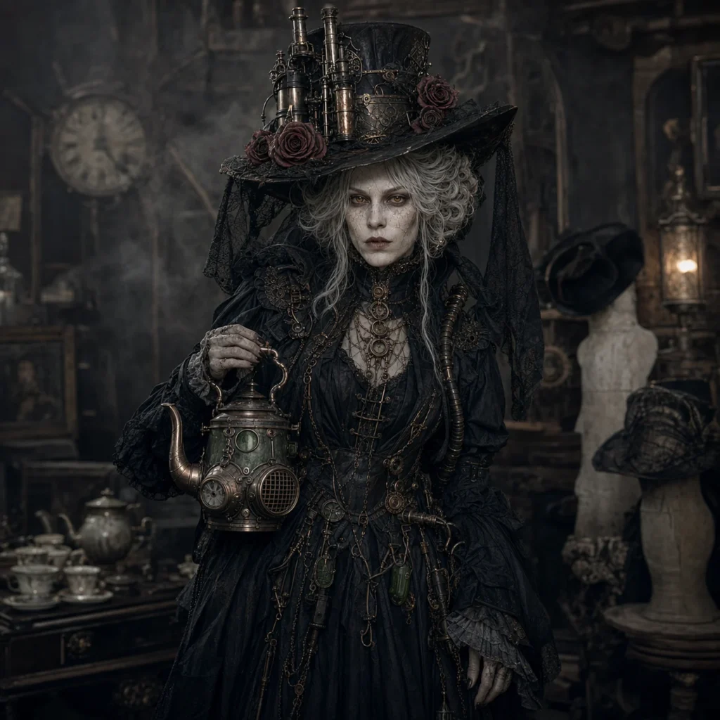 Cinematic Macabre Steampunk Indoor Scene 02 - Female