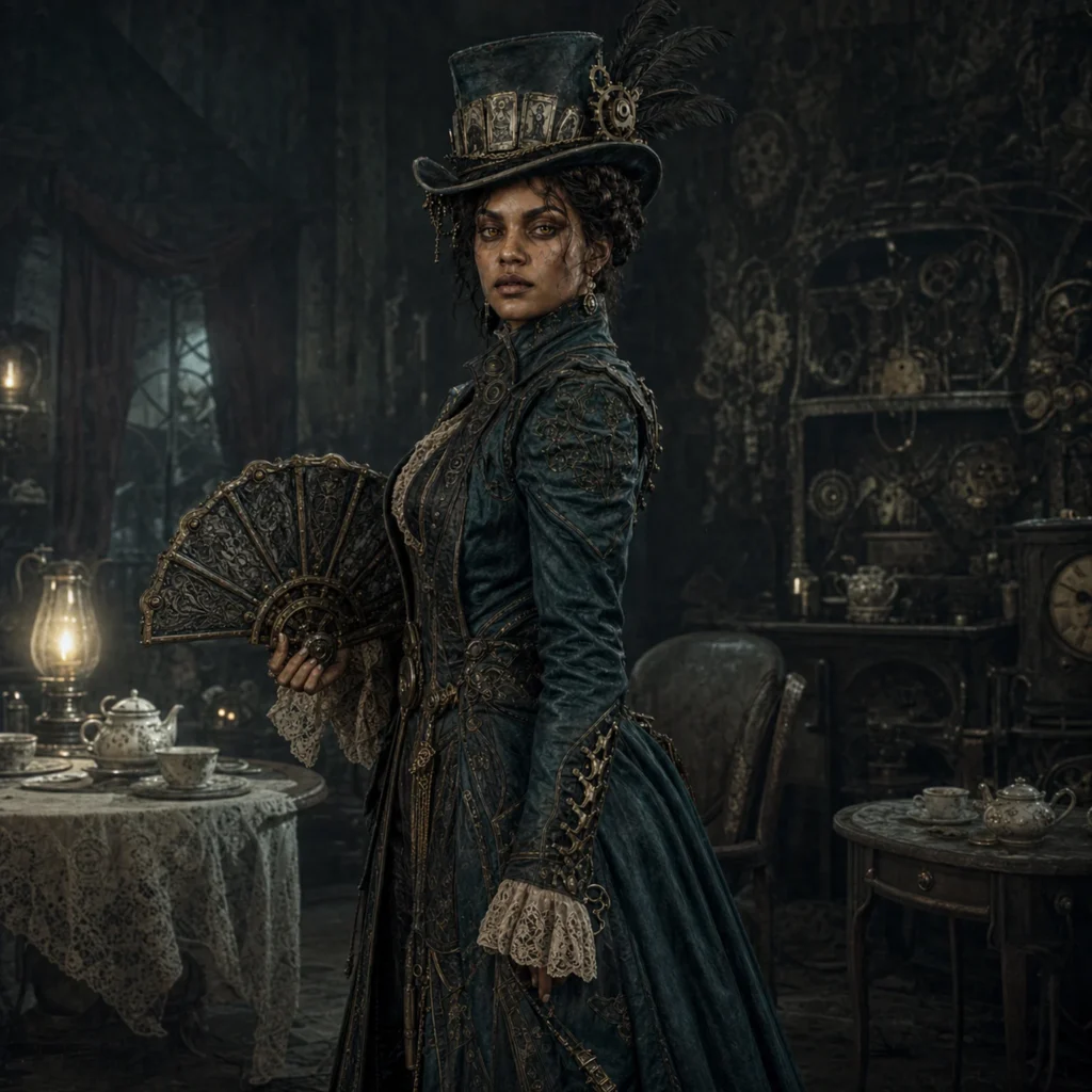 Cinematic Macabre Steampunk Indoor Scene 03 - Female