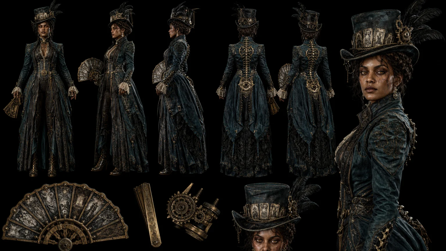 Macabre Steampunk Character Reference 03 - Female