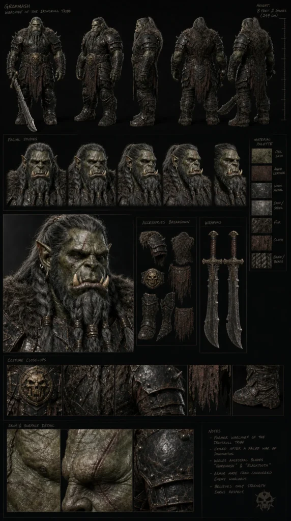 Cinematic AI Orc Character Sheet 04 - Male Orc
