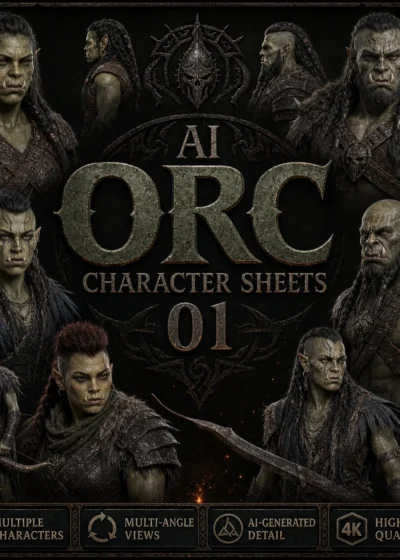 AI Orc Character Sheets 01 - Collection Cover