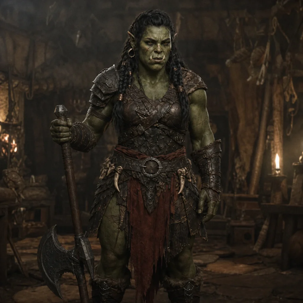 Cinematic Indoor Orc Scene 01 - Female Orc