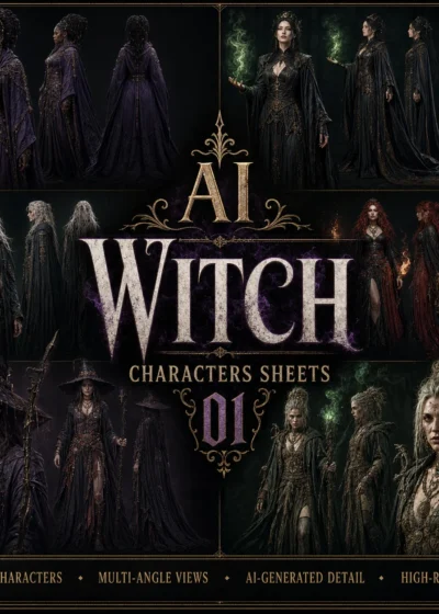 AI Witch Character Sheets 01 - AI Images