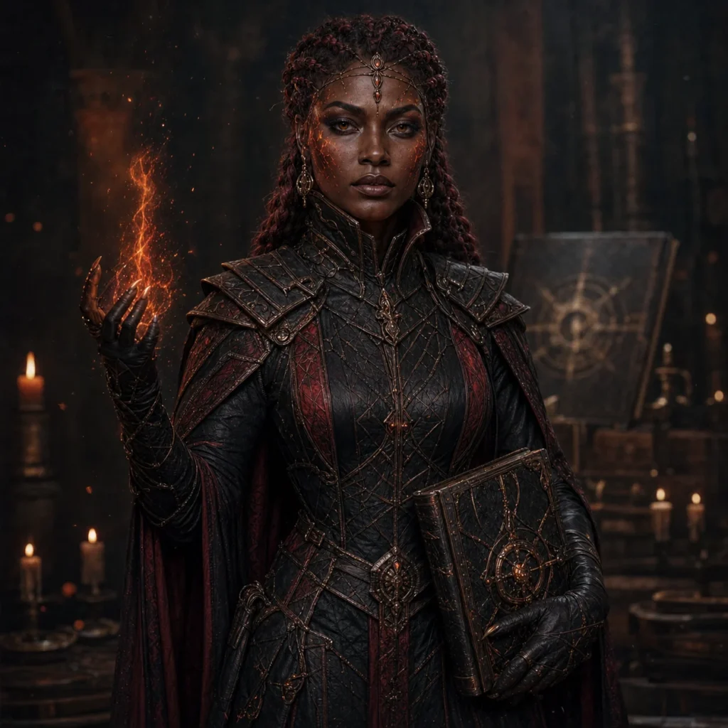 Cinematic indoor AI witch portrait scene 03