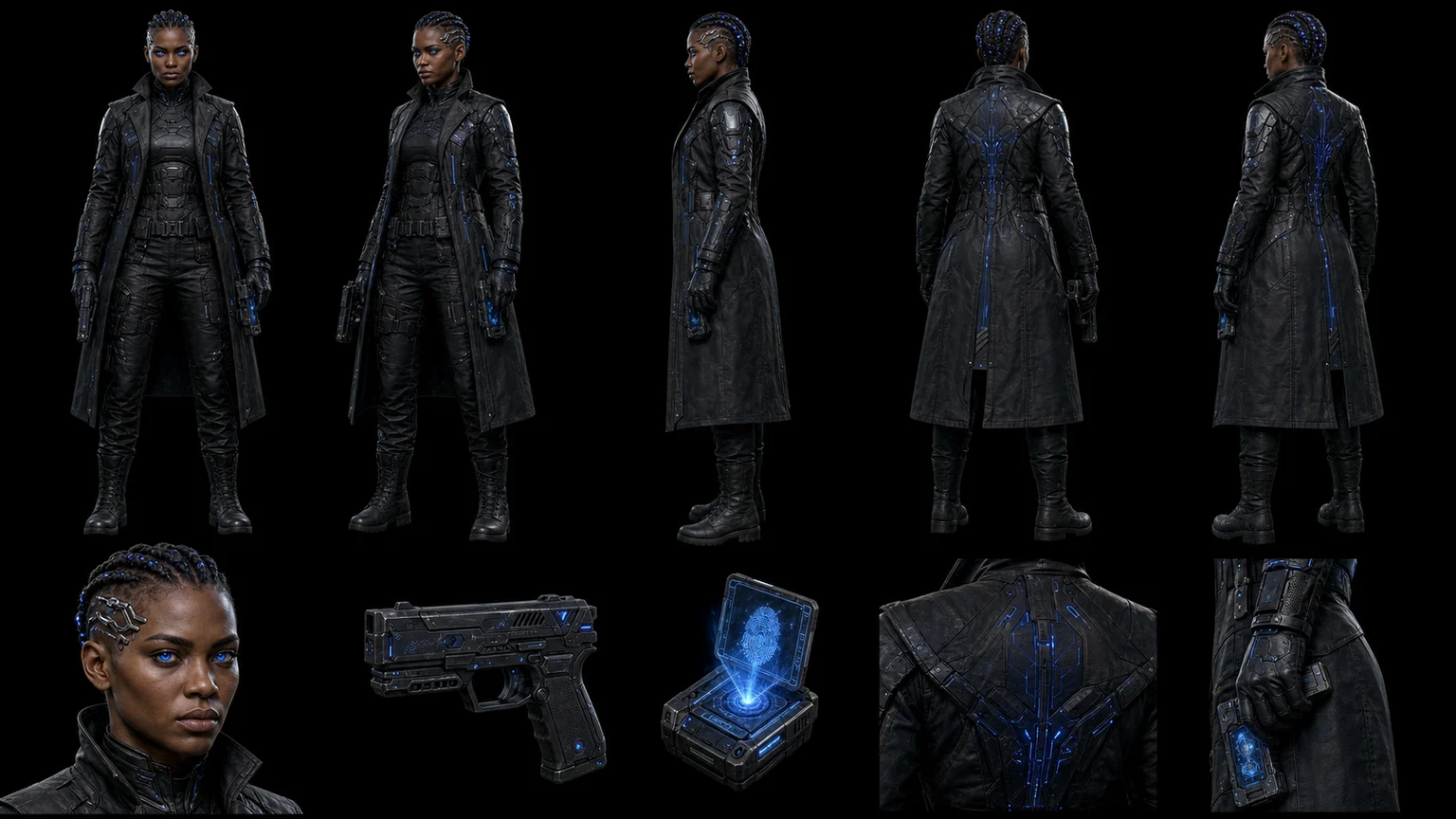 Cyberpunk Character Reference 01 - Female