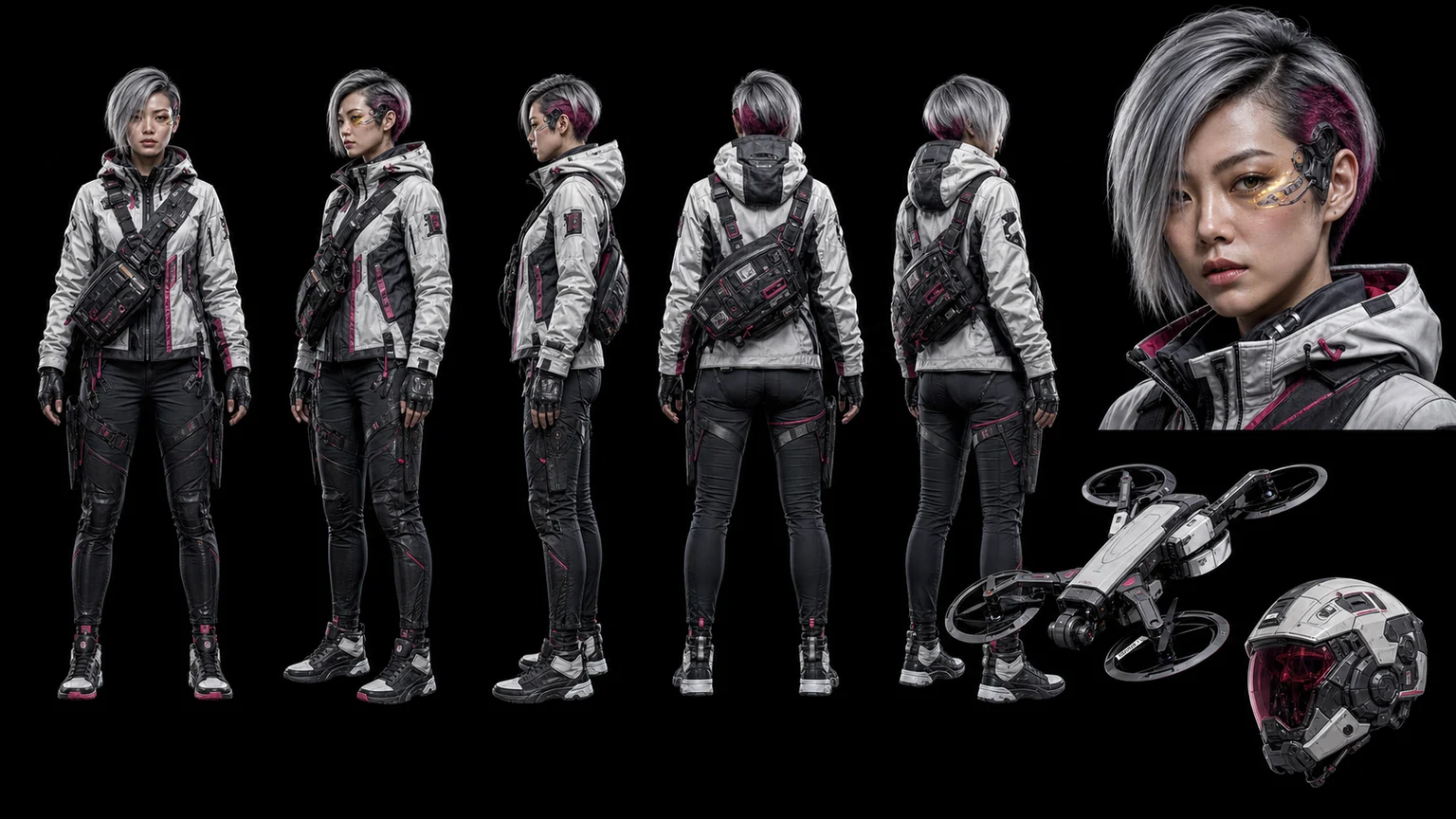 Cyberpunk Character Reference 02 - Female