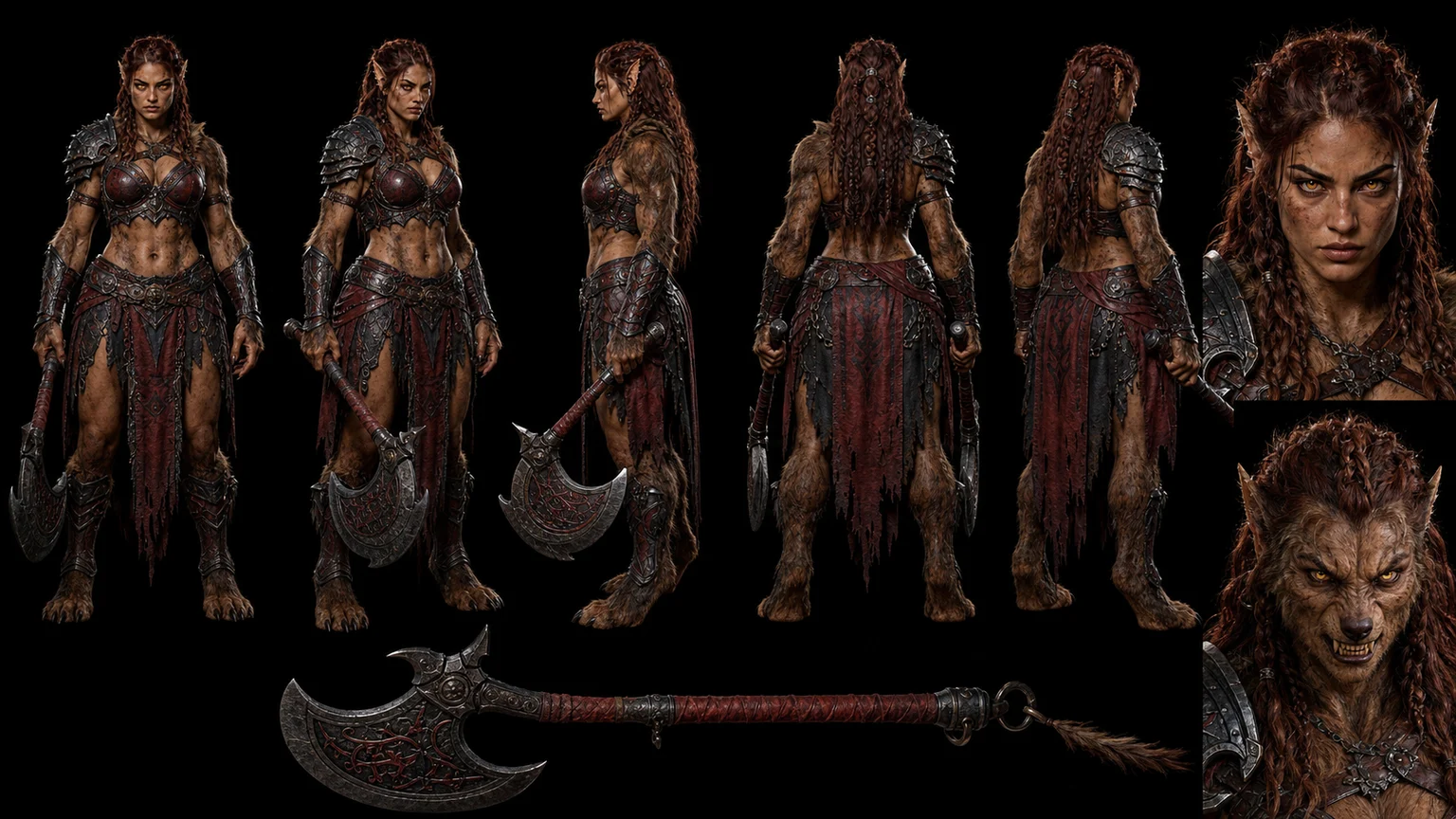 Werewolf Character Reference 03 - Female
