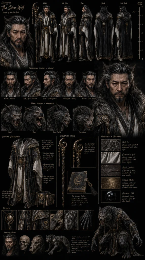 Cinematic Werewolf Character Sheet 06 - Male